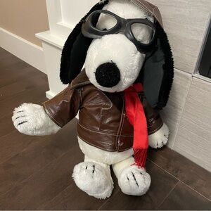 Peanuts Santas Best Red Baron Flying Ace Pilot 18 inch Snoopy Plush Vintage